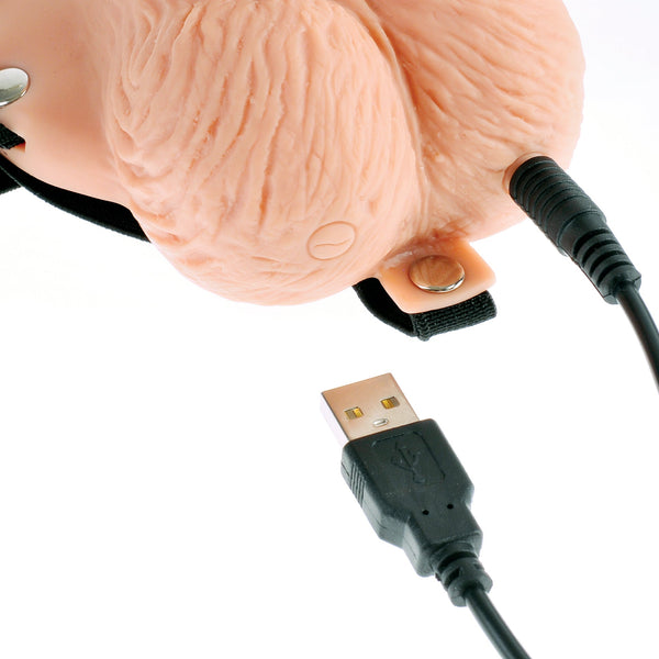 Fetish Fantasy Series 6" Rechargeable Hollow Strap-On with Remote - Light