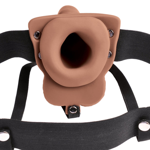 Fetish Fantasy Series 6" Rechargeable Hollow Strap-On with Balls - Tan