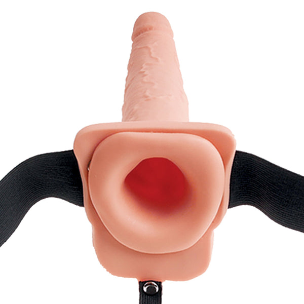 Fetish Fantasy Series 7.5" Squirting Hollow Strap-on with Balls - Light