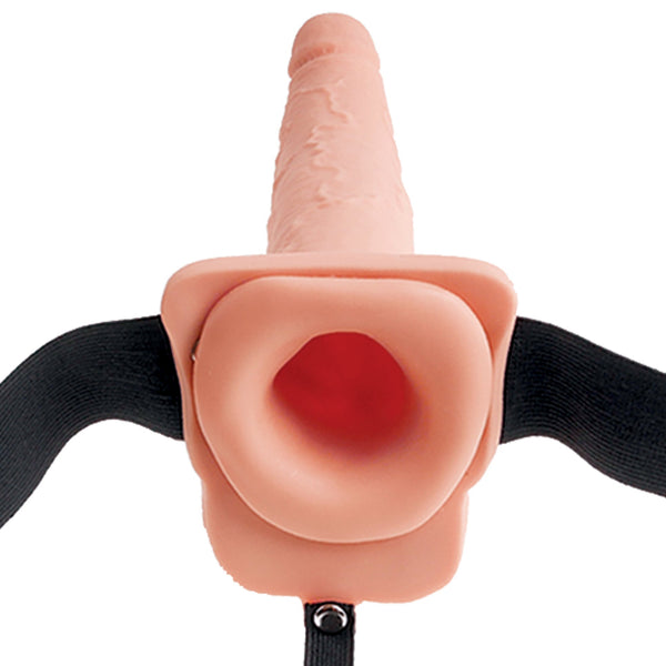 Fetish Fantasy Series 9" Squirting Hollow Strap-on with Balls - Light