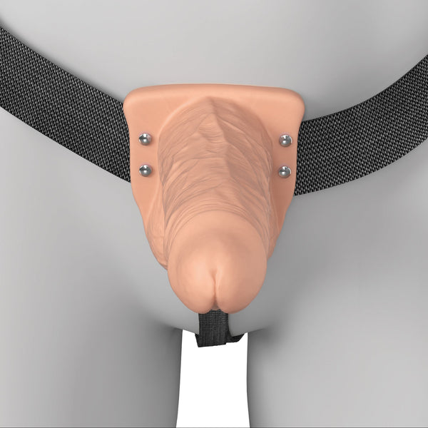 Fantasy X-Tensions Elite 6" Vibrating Hollow Silicone Strap-On - Light
