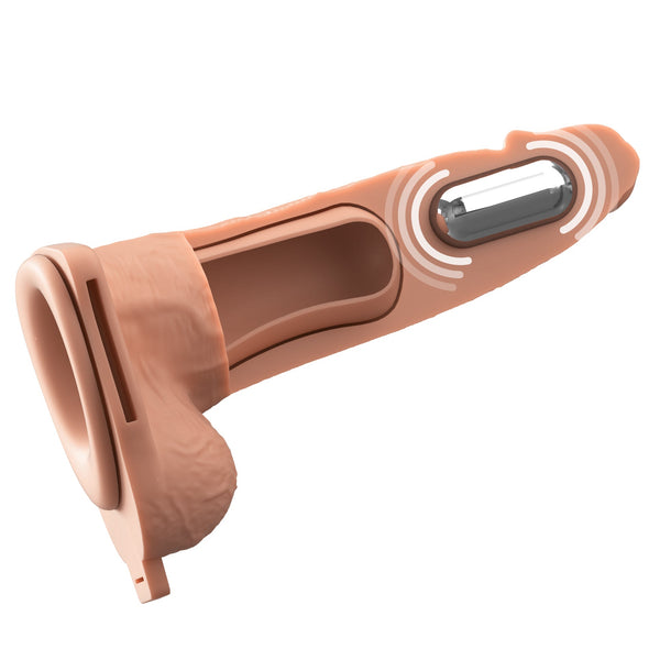Fantasy X-Tensions Elite 6" Vibrating Hollow Silicone Strap-On - Light