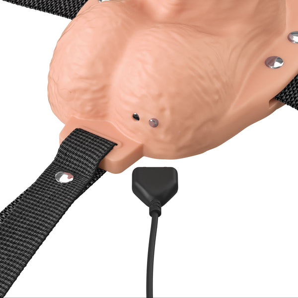 Fantasy X-Tensions Elite 6" Vibrating Hollow Silicone Strap-On - Light