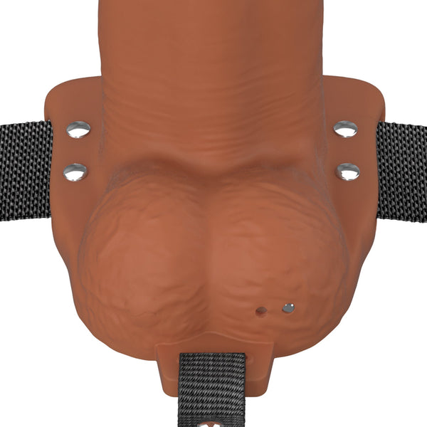Fantasy X-Tensions Elite 6" Vibrating Hollow Silicone Strap-On - Brown