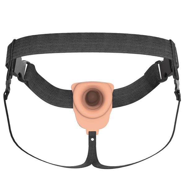 Fantasy X-Tensions Elite 7" Vibrating Hollow Silicone Strap-On - Light