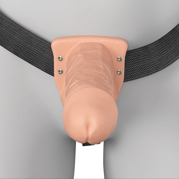 Fantasy X-Tensions Elite 7" Vibrating Hollow Silicone Strap-On - Light