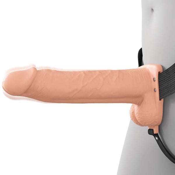Fantasy X-Tensions Elite 8" Vibrating Hollow Silicone Strap-On - Light