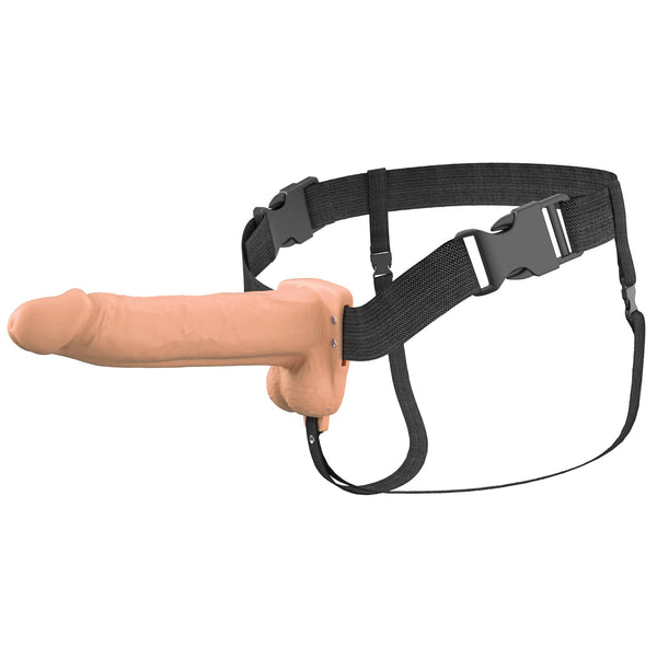 Fantasy X-Tensions Elite 8" Vibrating Hollow Silicone Strap-On - Light