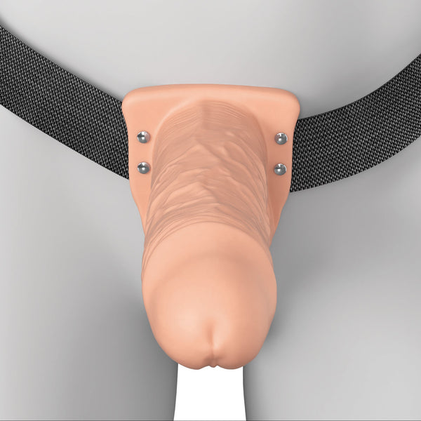 Fantasy X-Tensions Elite 8" Vibrating Hollow Silicone Strap-On - Light