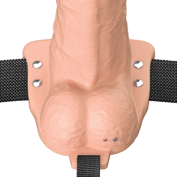 Fantasy X-Tensions Elite 8" Vibrating Hollow Silicone Strap-On - Light