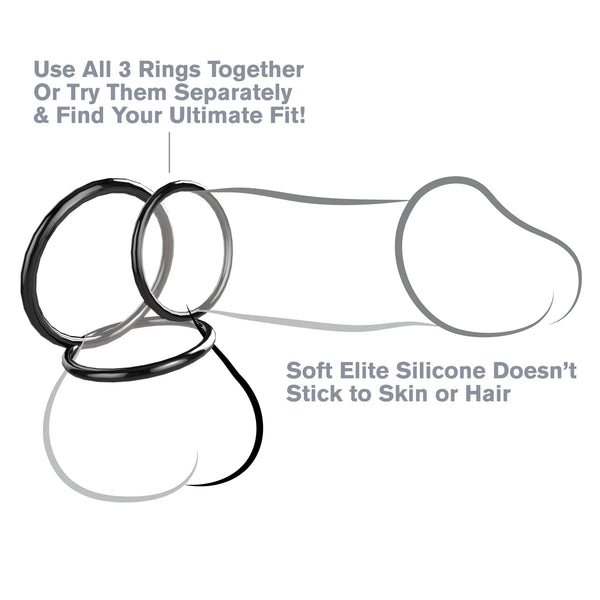 Fantasy C-Ringz Silicone 3-Ring Stamina Set