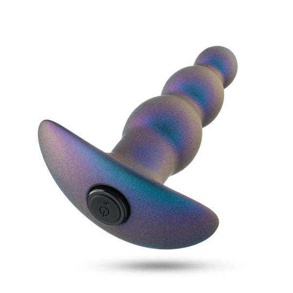 Anal Adventures Matrix The Expedition Platinum-Cured Rechargeable Vibrating Anal Plug With AnchorTech™ Base -Lunar Blue