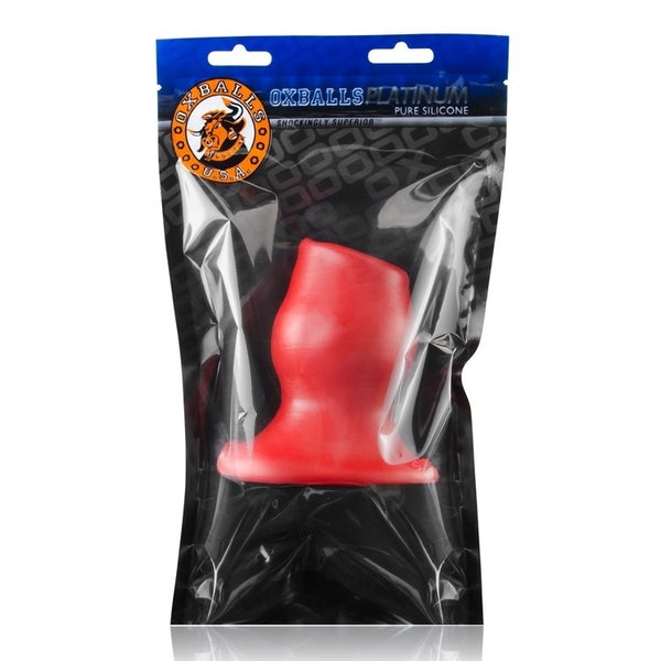 PIGHOLE-5 XXL Liquid Platinum Silicone Fuckable Butt Plug - Red