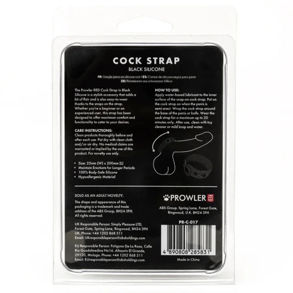 Silicone Adjustable Cock Strap - Black