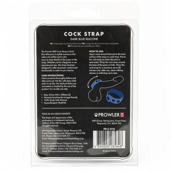 Silicone Adjustable Cock Strap - Blue