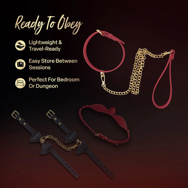 Temptasia Ardor Silicone Collar & Leash - Red