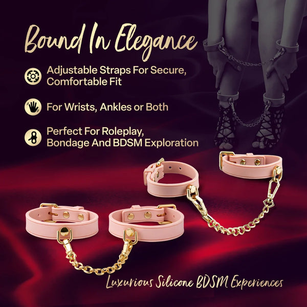 Temptasia Ardor Silicone Wrist & Ankle Restraints - Pink