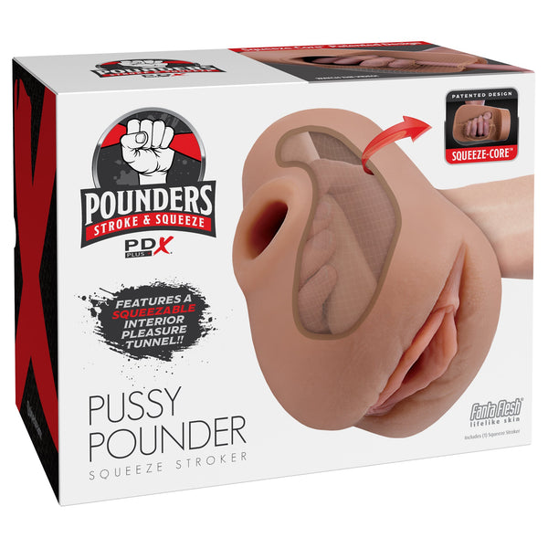 PDX Plus Pussy Pounder Squeeze Stroker - Brown