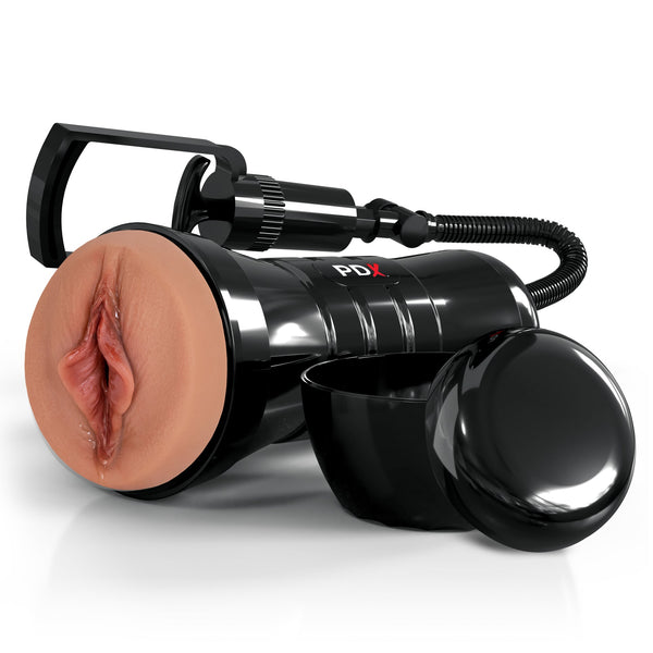 PDX Extreme Wet Pussies Super Sucker XXL Self-Lubricating Stroker - Brown