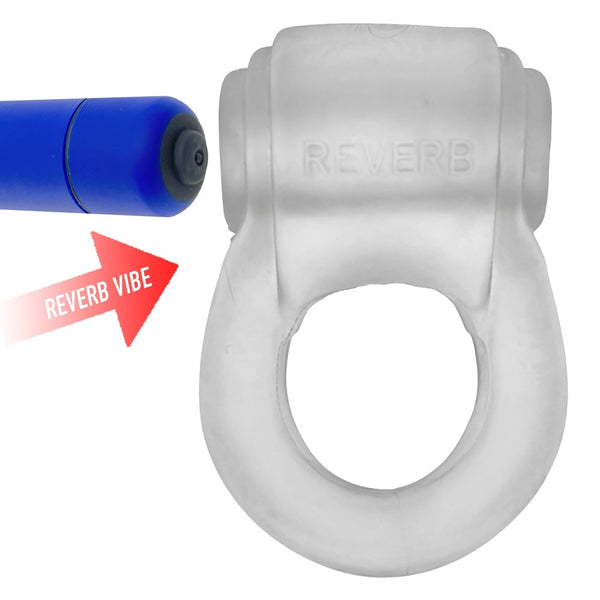 REVRING Reverb Vibrating Super-Buzz Cock Ring - Clear Ice