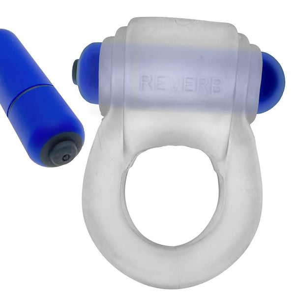 REVRING Reverb Vibrating Super-Buzz Cock Ring - Clear Ice
