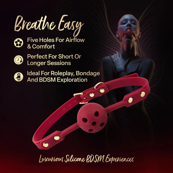 Temptasia Ardor Breathable Silicone Ball Gag - Red