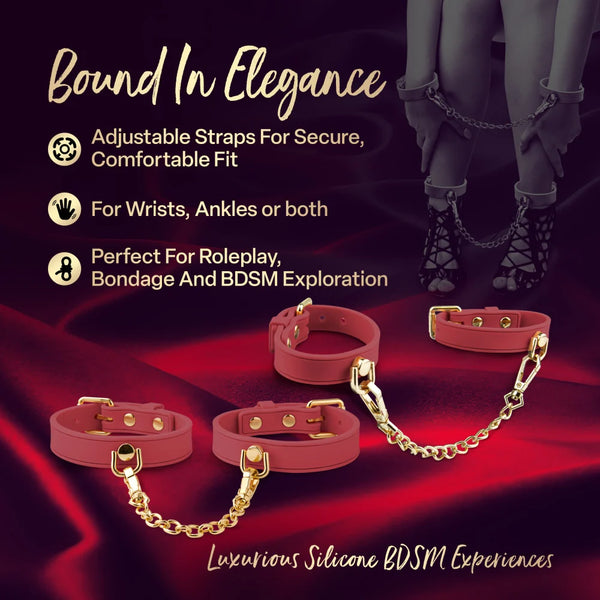 Temptasia Ardor Silicone Wrist & Ankle Restraints - Red