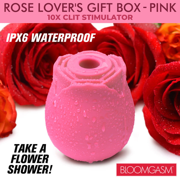 The Rose Lover's Gift Box 10X Rechargeable Clit Suction Rose - Pink