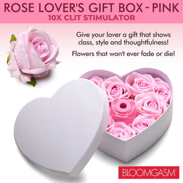 The Rose Lover's Gift Box 10X Rechargeable Clit Suction Rose - Pink