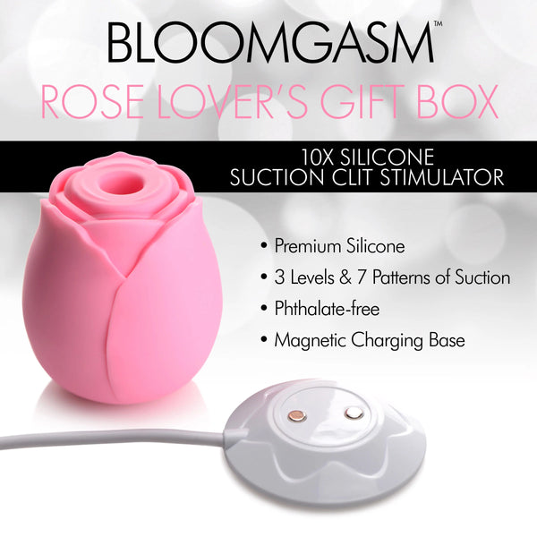 The Rose Lover's Gift Box 10X Rechargeable Clit Suction Rose - Pink