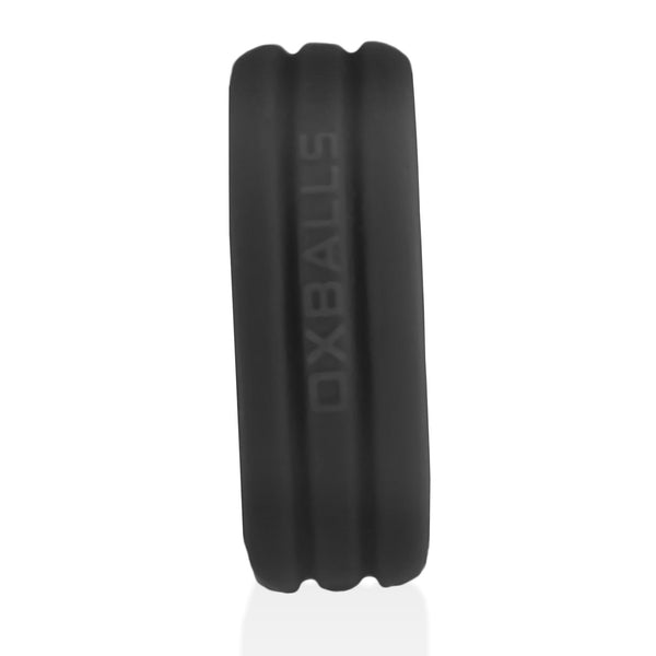 ROTO Grooved Gripper-Ribbed Cock Ring - Black Fog