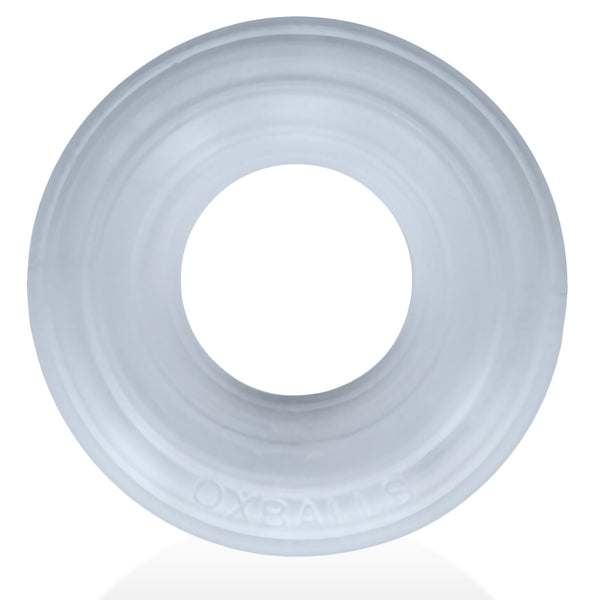 ROTO Grooved Gripper-Ribbed Cock Ring - Clear Steam