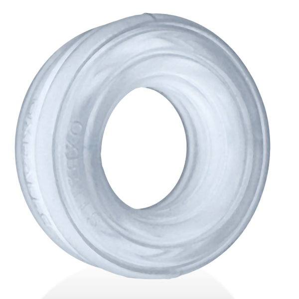 ROTO Grooved Gripper-Ribbed Cock Ring - Clear Steam