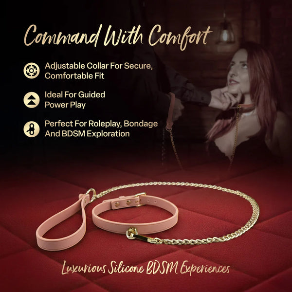 Temptasia Ardor Silicone Collar & Leash - Pink