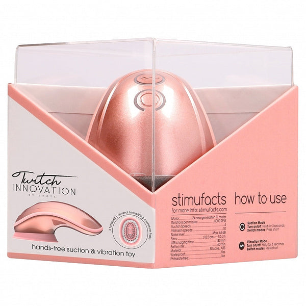 Twitch Innovation Hands-Free Suction & Vibration Clitoral Stimulator - Rose Gold
