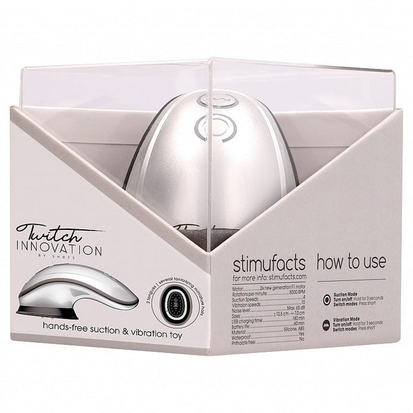Twitch Innovation Hands-Free Suction & Vibration Clitoral Stimulator - Silver