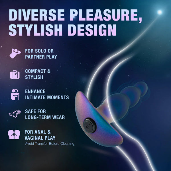 Anal Adventures Matrix The Expedition Platinum-Cured Rechargeable Vibrating Anal Plug With AnchorTech™ Base -Lunar Blue