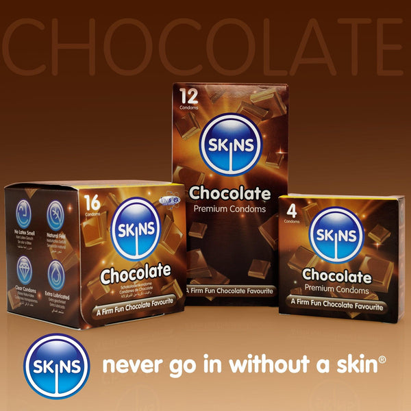 Skins Chocolate Condoms - 12 Pack - Extreme Toyz Singapore - https://extremetoyz.com.sg - Sex Toys and Lingerie Online Store