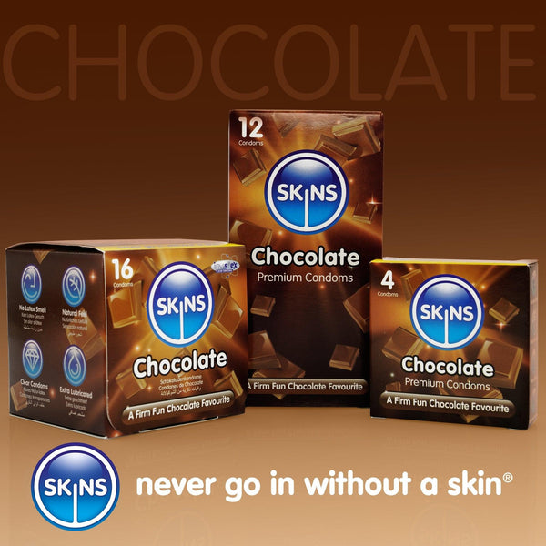 Skins Chocolate Condoms - 16 Pack - Extreme Toyz Singapore - https://extremetoyz.com.sg - Sex Toys and Lingerie Online Store