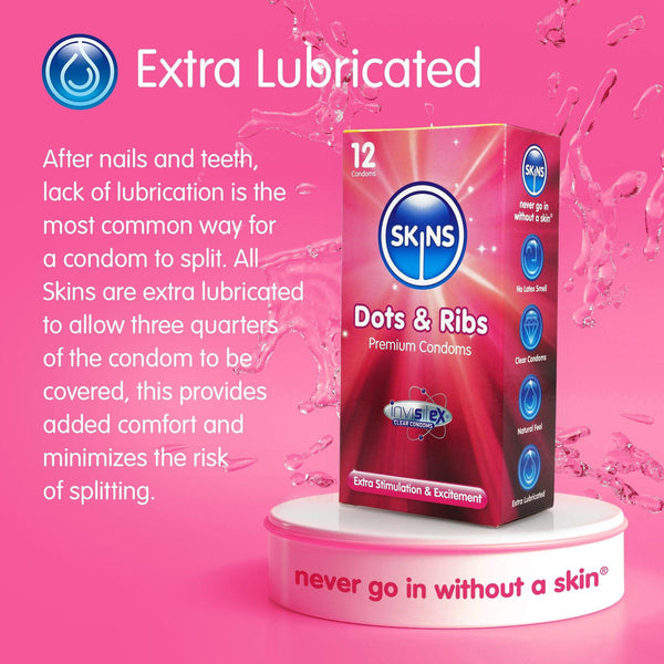 Skins Dots & Ribs Condoms - 16 Pack - Extreme Toyz Singapore - https://extremetoyz.com.sg - Sex Toys and Lingerie Online Store 