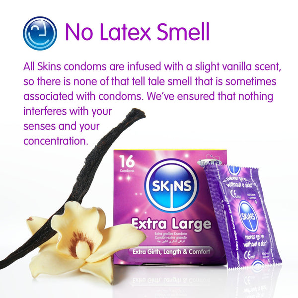 Skins Extra Large Condoms - 16 Pack - Extreme Toyz Singapore - https://extremetoyz.com.sg - Sex Toys and Lingerie Online Store