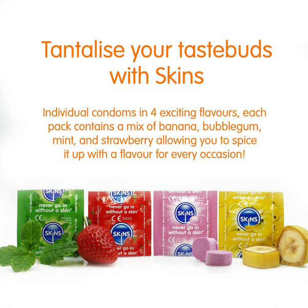Skins Flavoured Condoms - 12 Pack - Extreme Toyz Singapore - https://extremetoyz.com.sg - Sex Toys and Lingerie Online Store