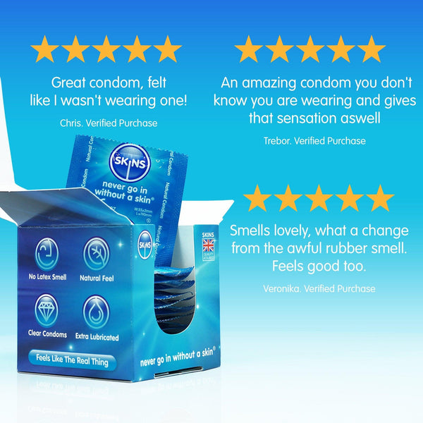 Skins Natural Condoms - 4 Pack - Extreme Toyz Singapore - https://extremetoyz.com.sg - Sex Toys and Lingerie Online Store