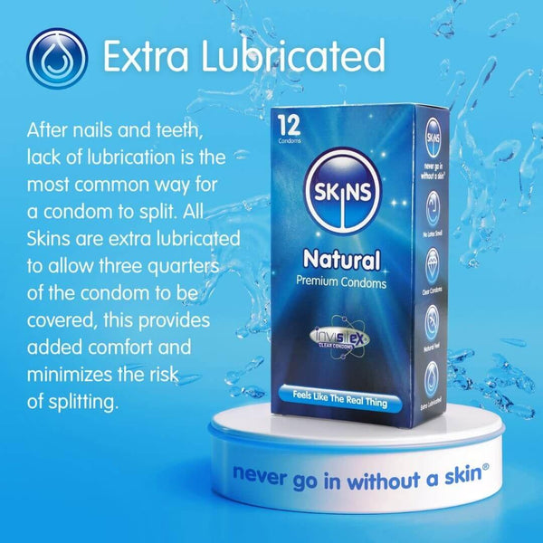 Skins Natural Condoms - 4 Pack - Extreme Toyz Singapore - https://extremetoyz.com.sg - Sex Toys and Lingerie Online Store