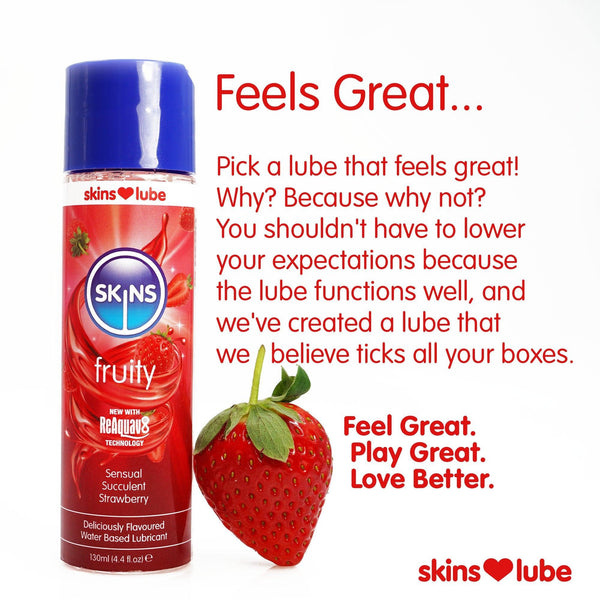 Skins Fruity Sensual Succulent Strawberry Lubricant 4.4 oz. (130ml) - Extreme Toyz Singapore - https://extremetoyz.com.sg - Sex Toys and Lingerie Online Store