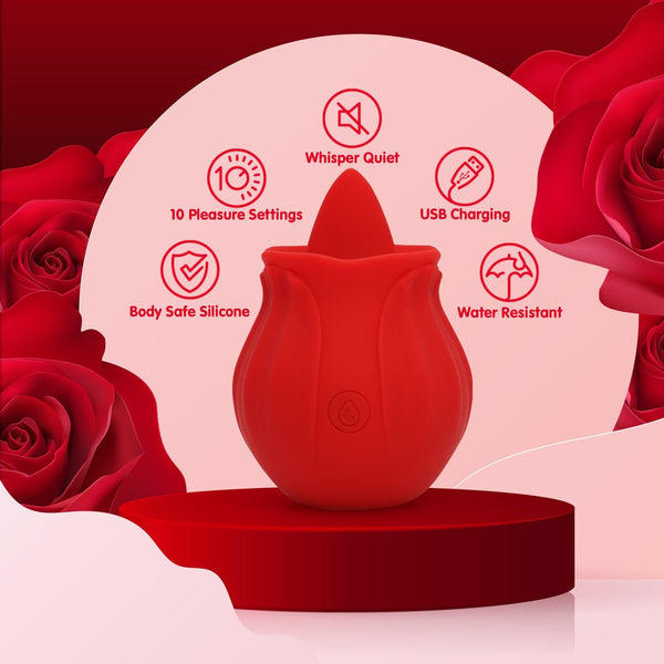Skins Rose Buddies The Rose Lix Rechargeable Licking Vibrator - Extreme Toyz Singapore - https://extremetoyz.com.sg - Sex Toys and Lingerie Online Store