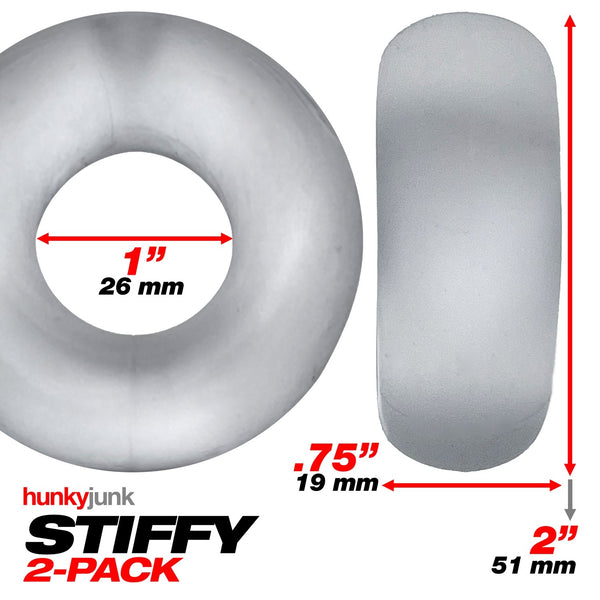 STIFFY 2-Pack Bulge Rings - Clear Ice