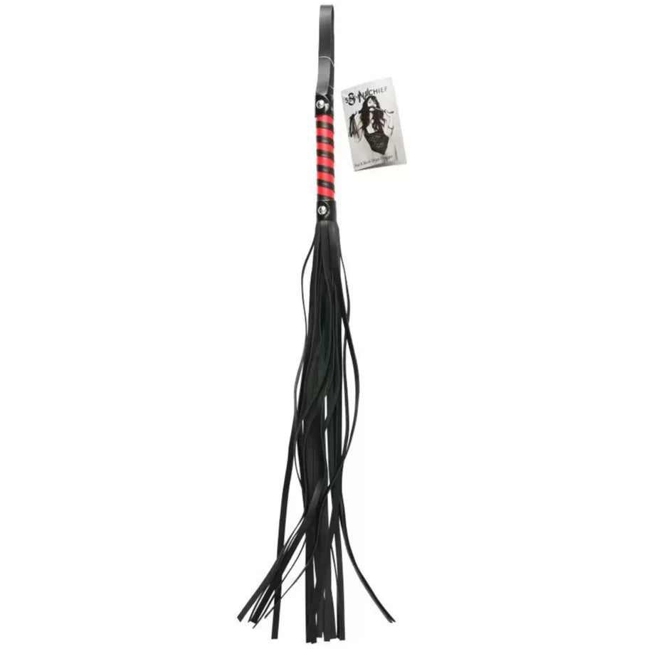 Sex & Mischief Red & Black Stripe Flogger