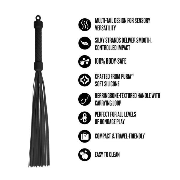 Temptasia Ardor Silicone Flogger - Black