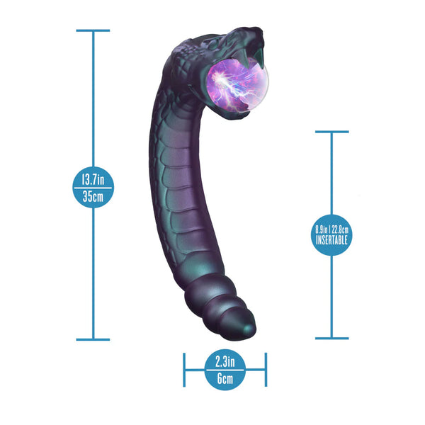 Temptasia Rattle Snake Rechargeable Dual Ended Vibrator with Mystical Plasma Globe